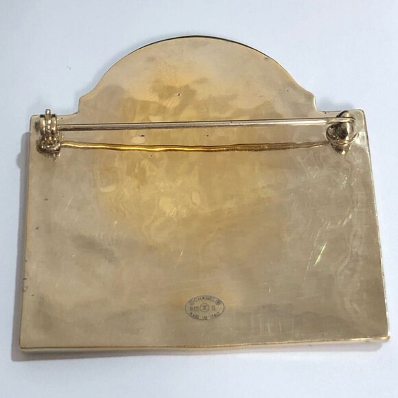 CHANEL PLACE COCO Black Brooch Gold Tone Pin B15S Auth - Picture 3 of 10